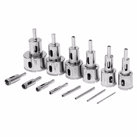 N. 11 Apriscatole in acciaio integrato 20 pezzi Punta per sega a tazza diamantata Quarzo Ceramica Porcellana 20 pezzi (3,4,5,6,8,10,12,14,16,18,20,22,25,26,28,30,32,35,38,50)
